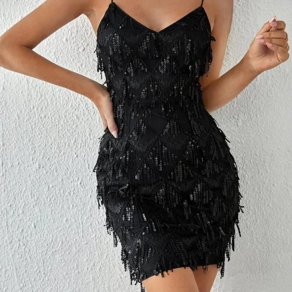 Black Womens Cami Dress - Picture 1 of 4